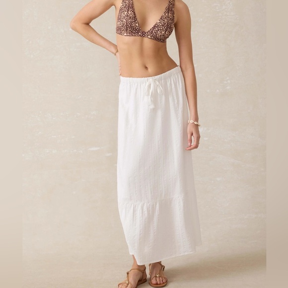 Faherty Dresses & Skirts - Faherty White Maxi Skirt with Drawstring Waist